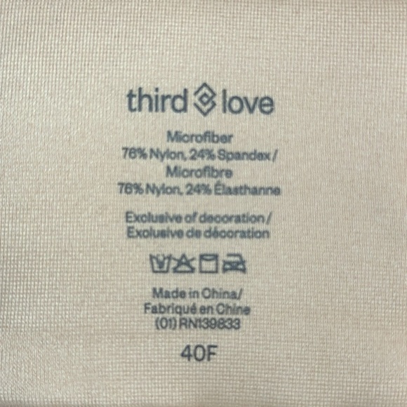 NWT THIRD LOVE Microfiber Unlined Nude Bra Sz 40F - Picture 4 of 6